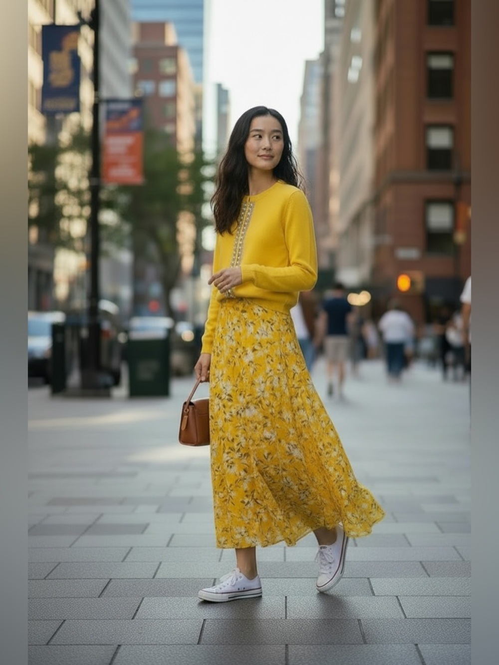 Banana republic Yellow Jewel-Trim Crewneck Cardigan - Picture 3 of 12